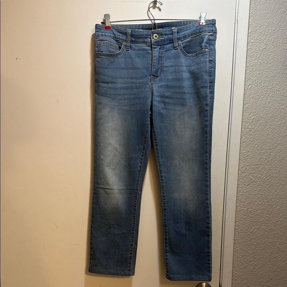 St. John's Bay Blue Ankle Cropped Jeans with Vintage Fade